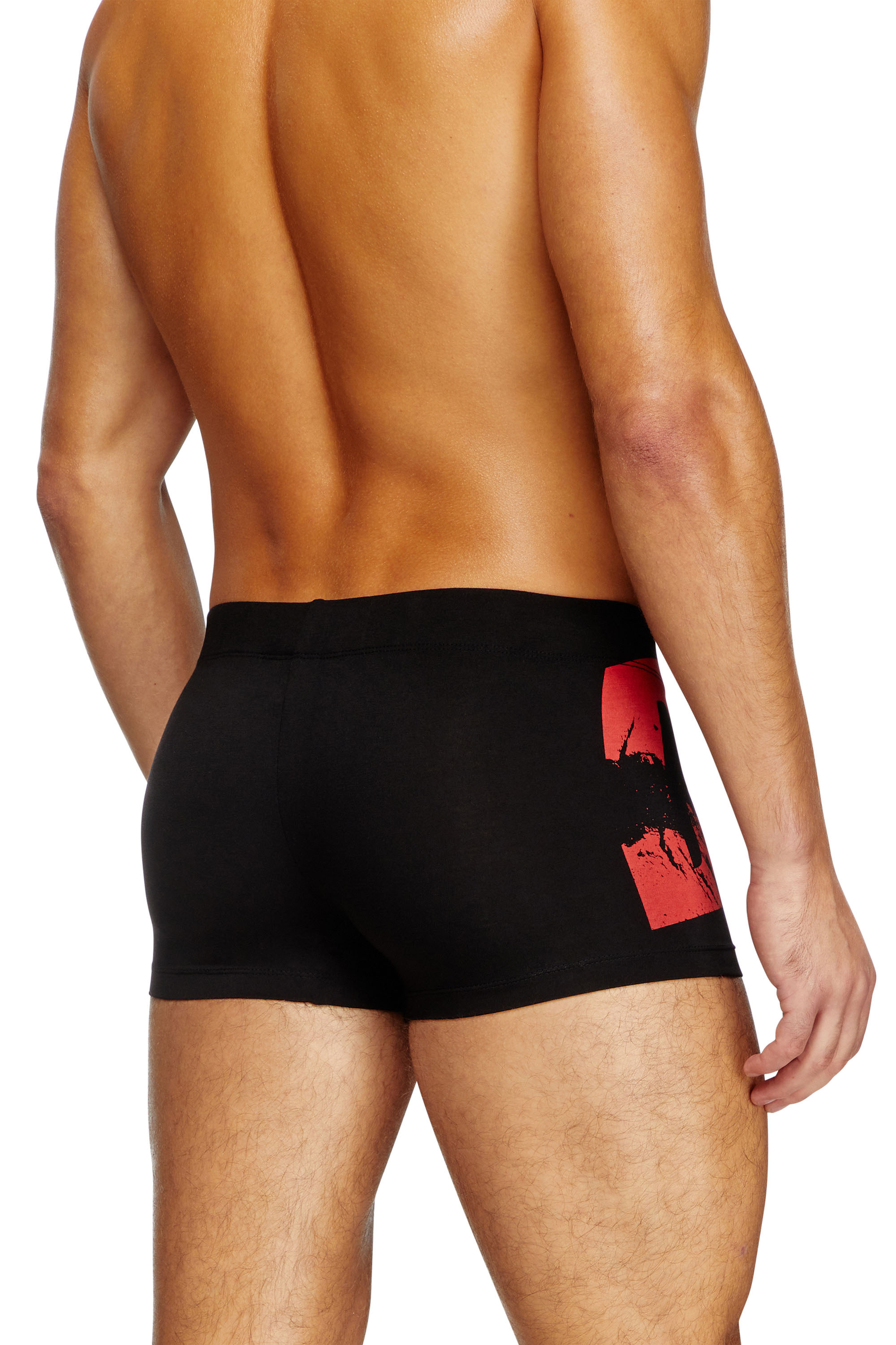 Diesel - DAMIEN-D-POP, Man's Boxer briefs with distressed logo in Black/Red - 4